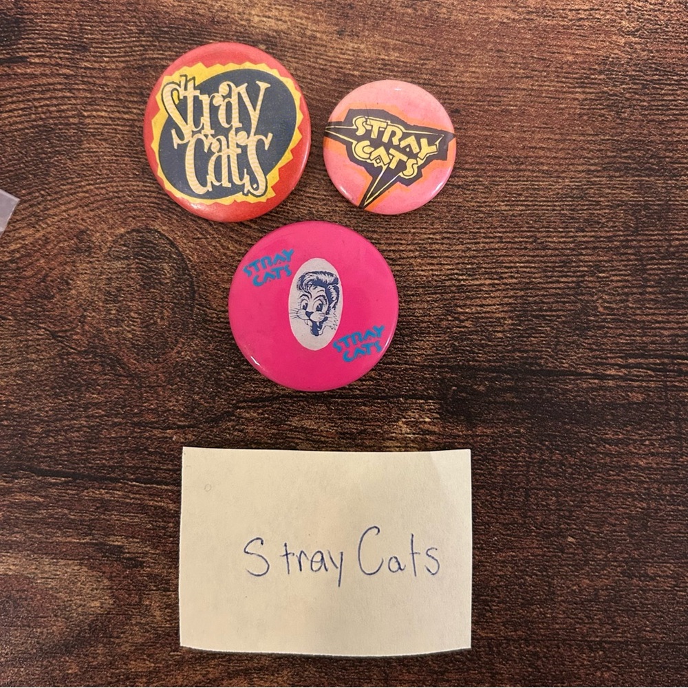 VTG 80’s Stray Cats pinback Concert buttons pins rock rockabilly